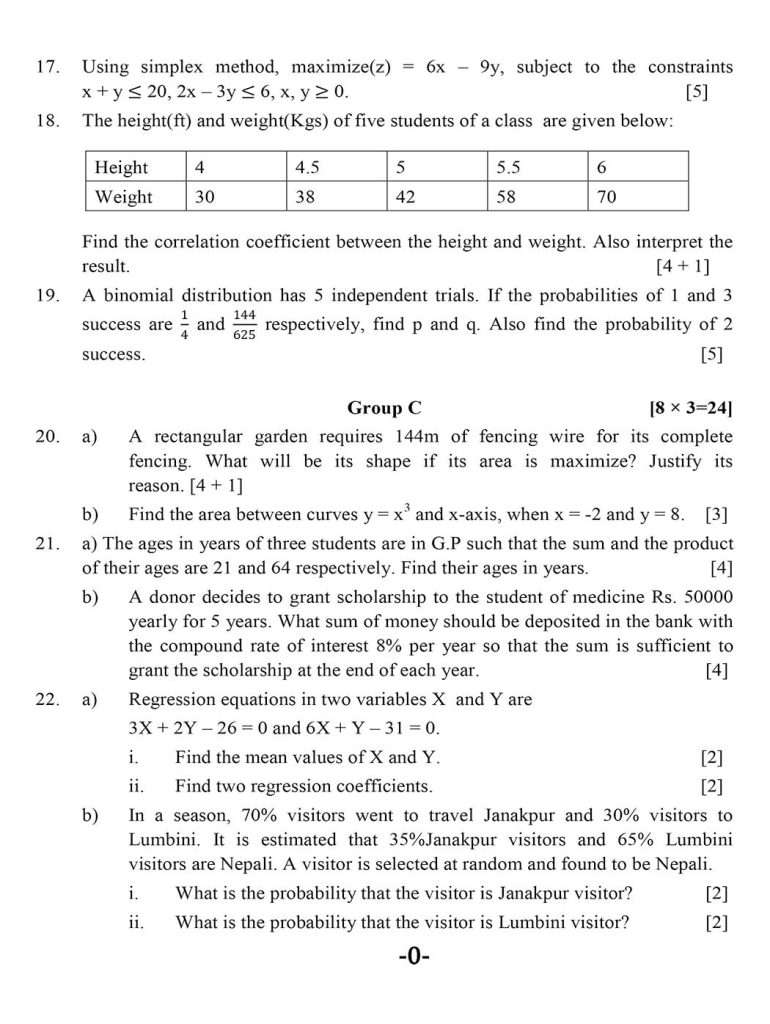 Class 12 Math Model Question 2080 Management 3