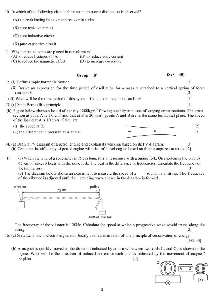 Class 12 Physics Model Question 2080 2